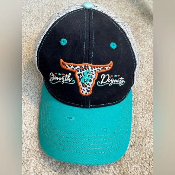 Teal and Black Women's Buffalo Cap - Picture 2 of 6